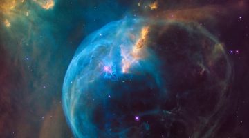 Nebulosa colorida no espaco profundo